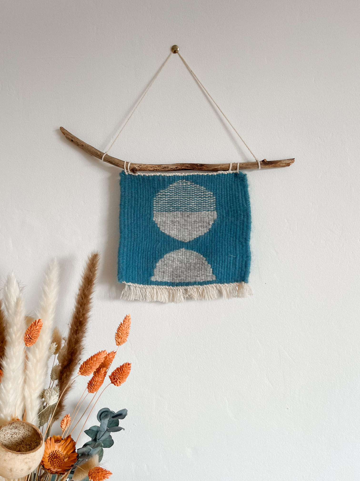 Tissage mural « Sphère bleu »